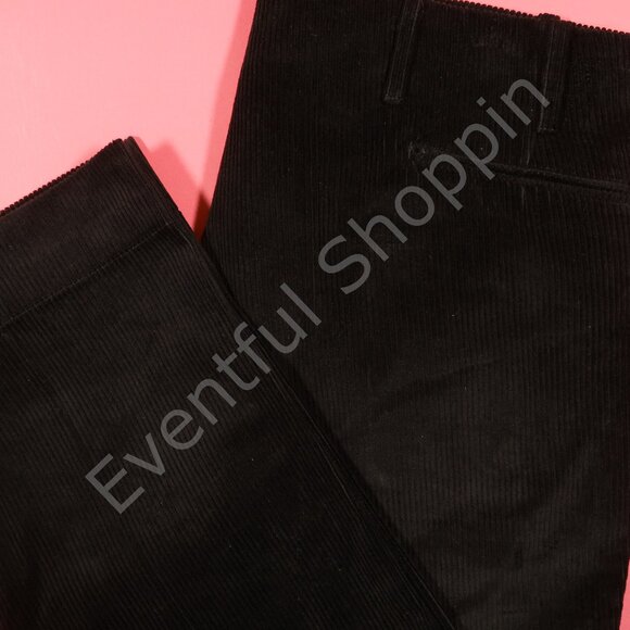 Factor''s Other - Factor's Pipe Leg Wide Whale Corduroy Trousers Pants in Black Size 36